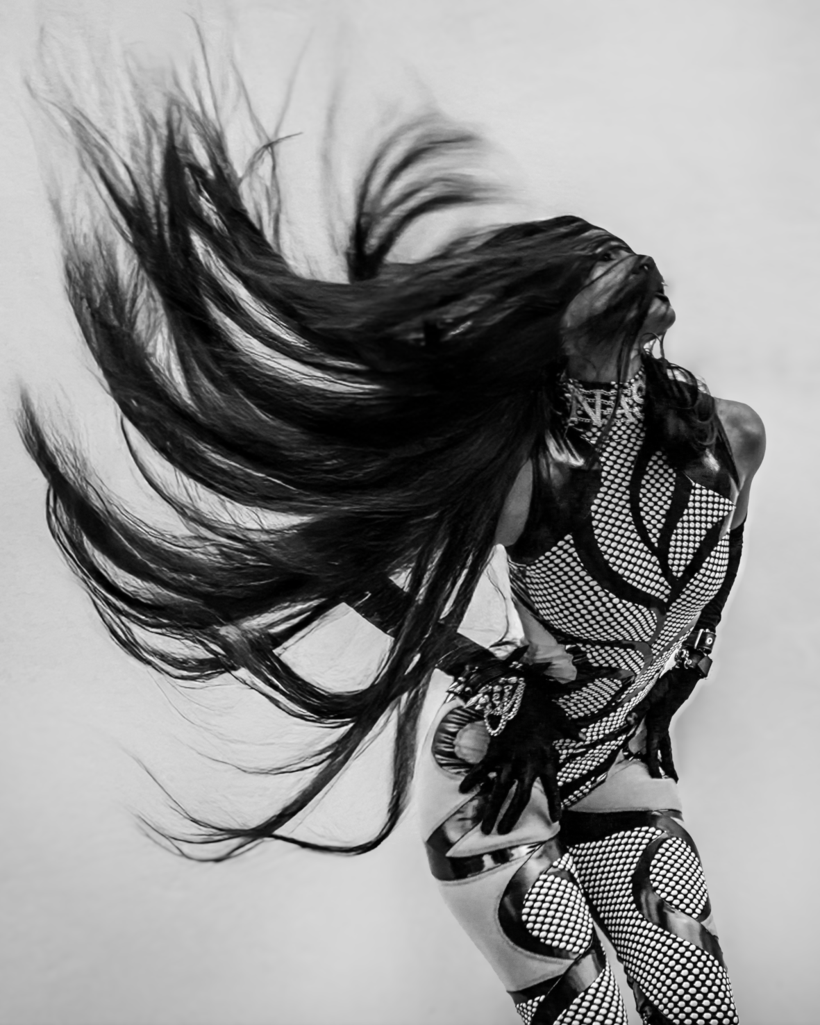 Yvonne Full catsuit (black & white)