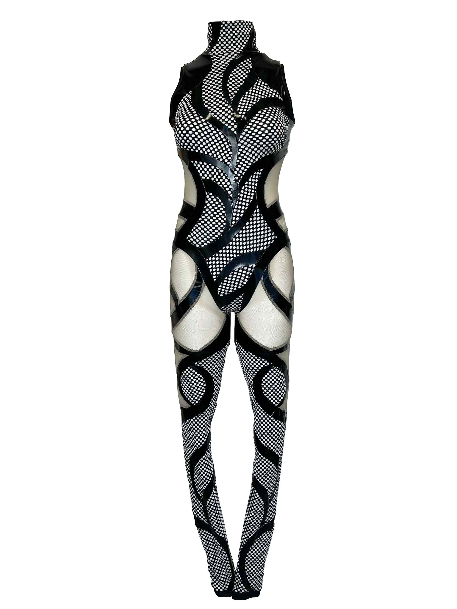 Yvonne Full catsuit (black & white)