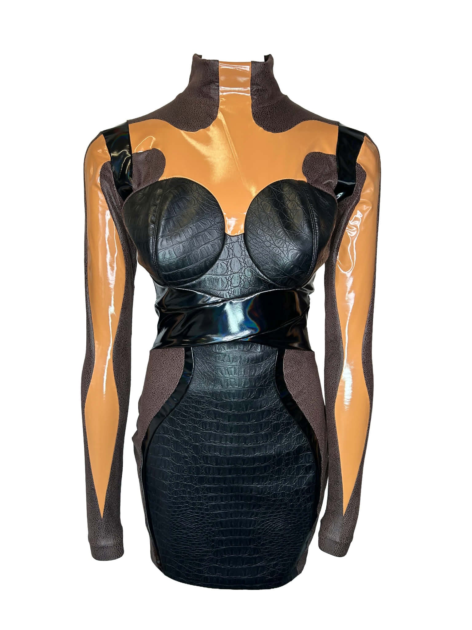 Humanoid Party Dress - BLACK/BROWN
