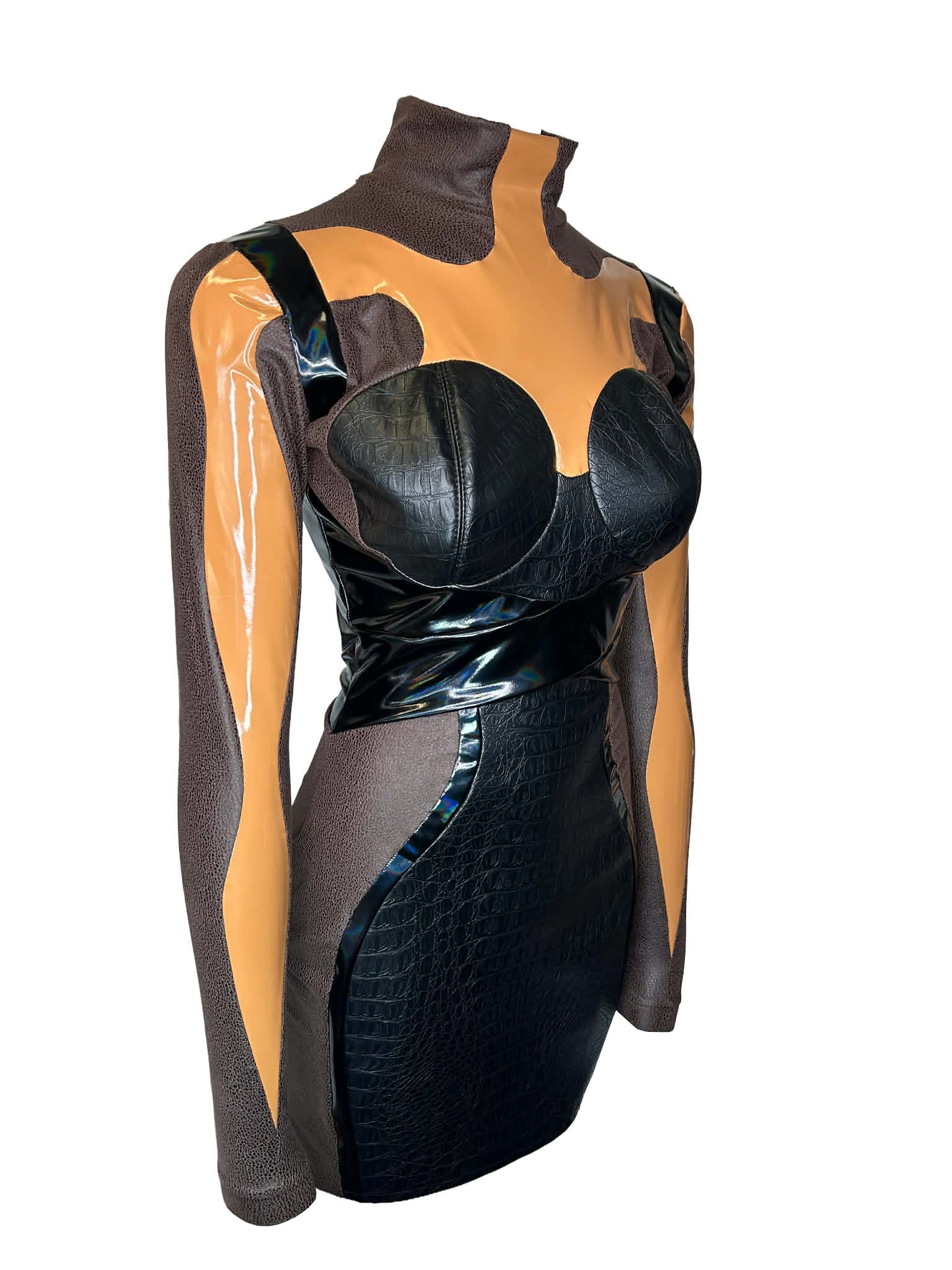 Humanoid Party Dress - BLACK/BROWN